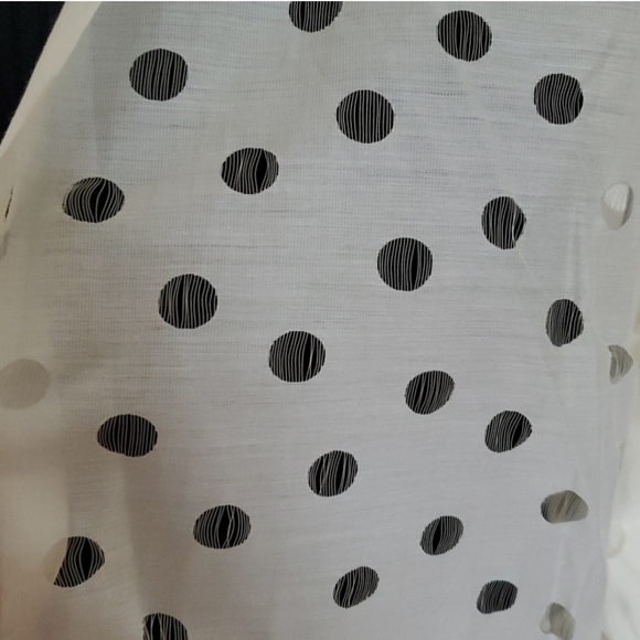 VTG 80s 90s Equipment Made In France Cotton Sheer Polka Dot Shirt - Picture 14 of 16